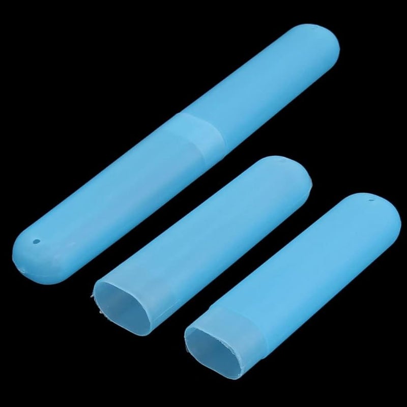 Plastic Travel Toothbrush Case Organizer Box Easy To Carry 2 Pieces Blue - Image 3